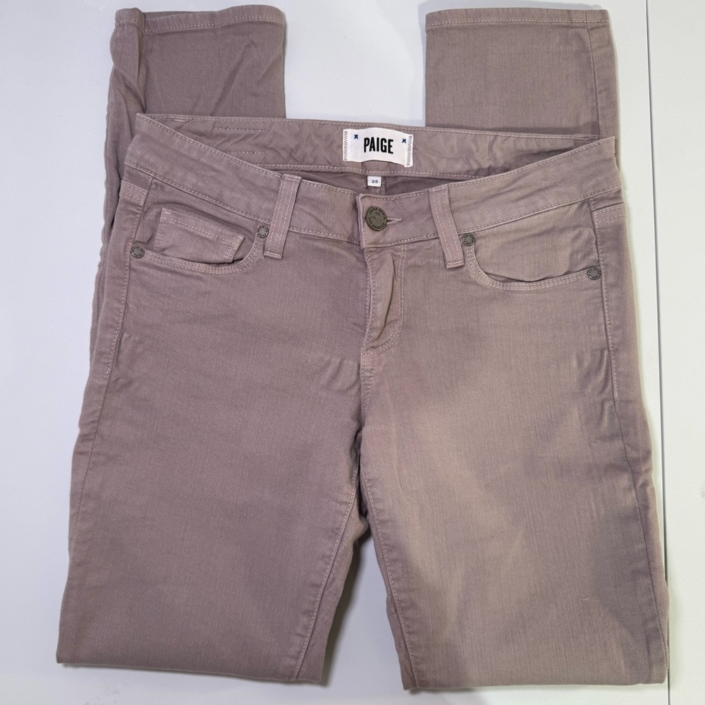 PAIGE Skyline Ankle Peg Jeans Size 25 Taupe Gray Skinny‎ Stretch